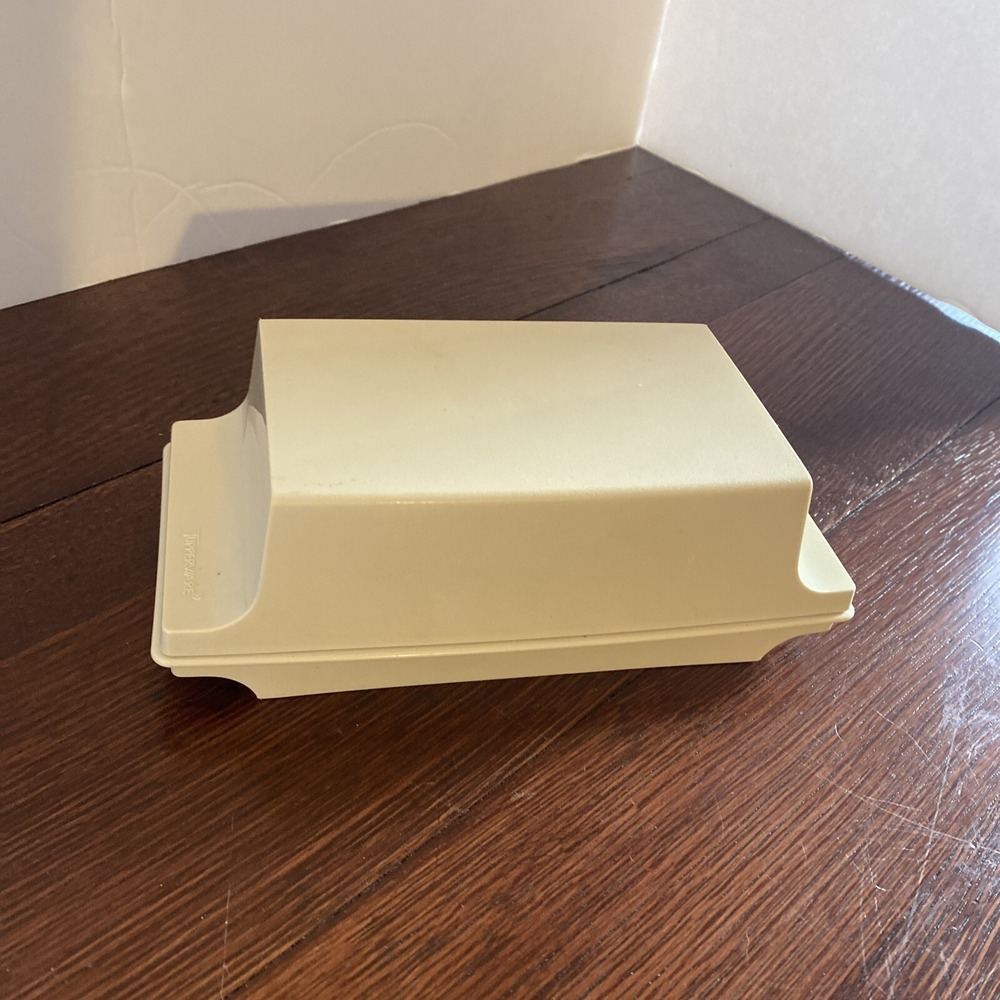 Vintage Tupperware Double Stick Butter or Cream Cheese Dish with Cover Almond